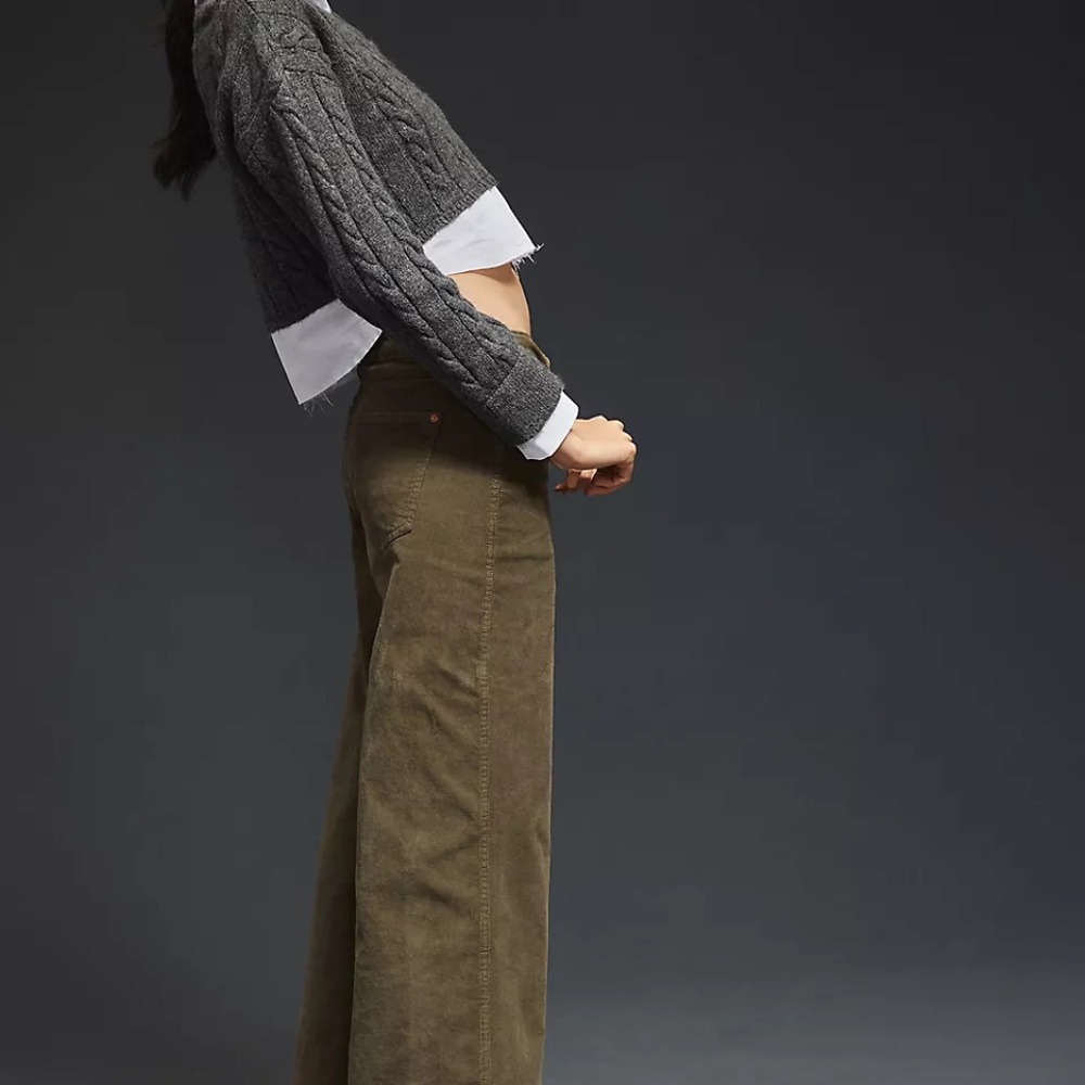 Anthropologie The Glen Wide-Leg Corduroy Pants 27 - Picture 3 of 6